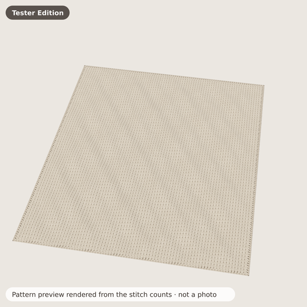 Chunky Weekend Blanket: Pattern preview rendered from the stitch counts · not a photo