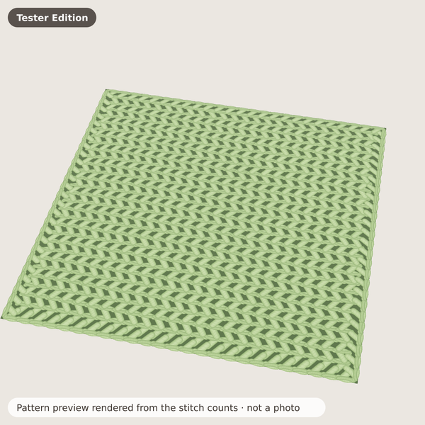 Free: 20-Minute Easy Dishcloth: Pattern preview rendered from the stitch counts · not a photo